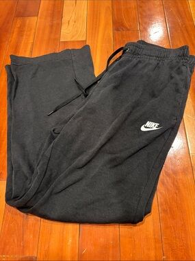 Nike Black Sweatpants with White Swoosh Logo